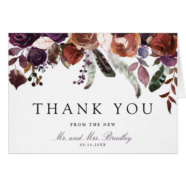 Wild Royal Bloom | Thank You Cards (Front Horizontal)