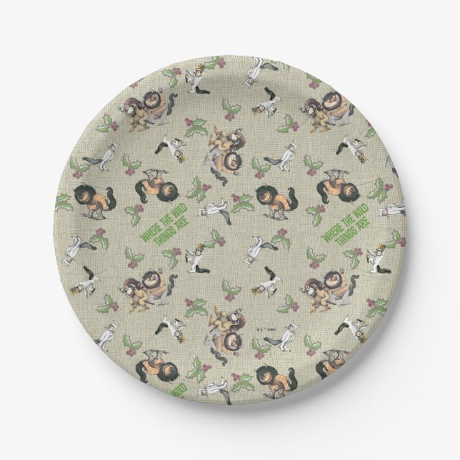 Wild Rumpus Holiday Pattern Paper Plates (Front)