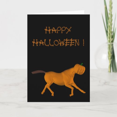 Wild Running Horse At Halloween Night Card