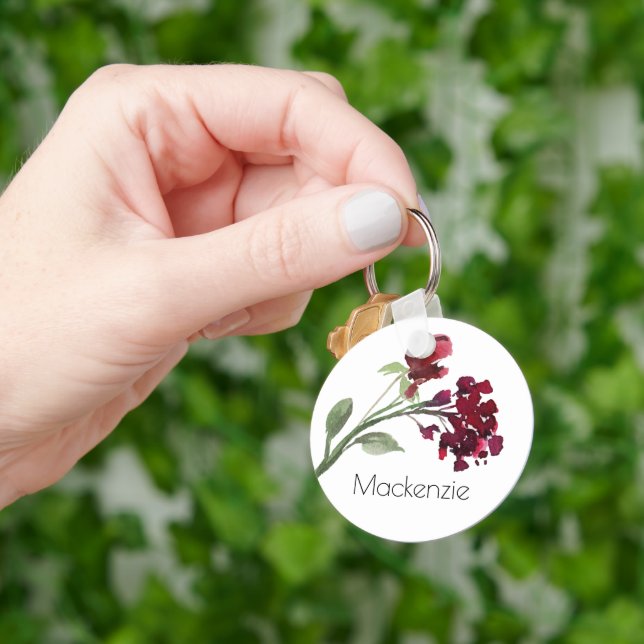 Wild Rustic Flowers | Burnt Orange Floral Wedding Keychain (Hand)