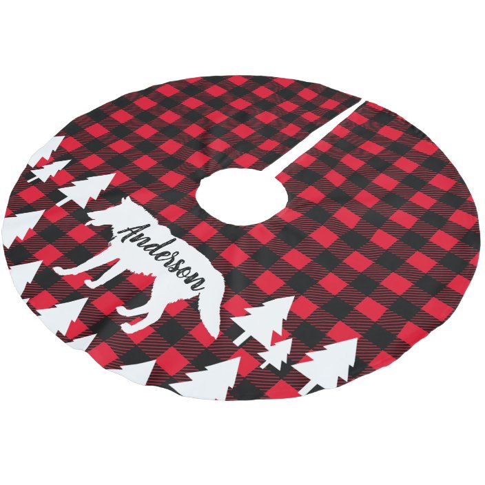 Wild Rustic Wolf Buffalo Check Plaid Family Name Brushed