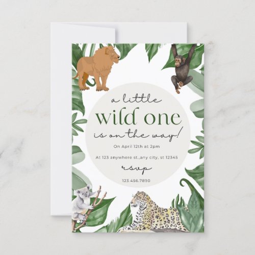 Wild Safari Adventures Await at This Baby Shower Invitation