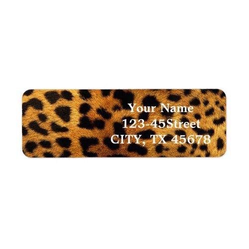 wild Safari animal black and brown cheetah print Label
