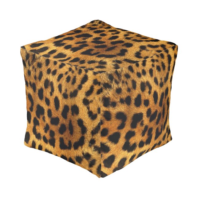 wild Safari animal black and brown cheetah print Pouf (Angled Front)