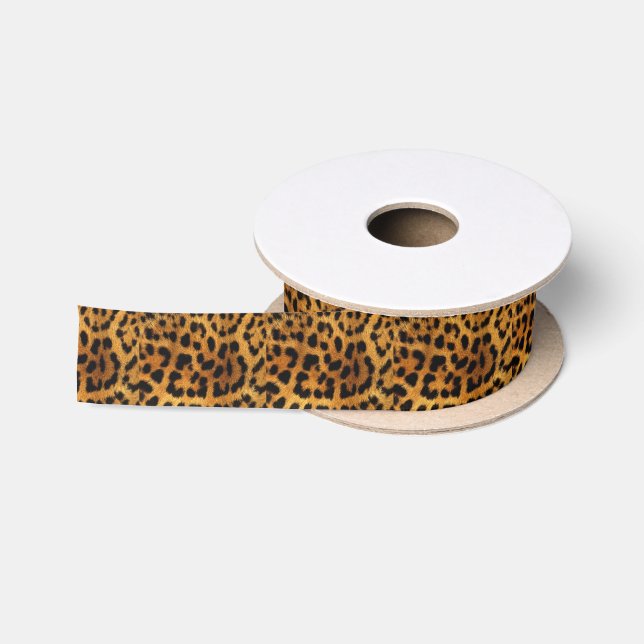 wild Safari animal black and brown cheetah print Satin Ribbon (Spool)