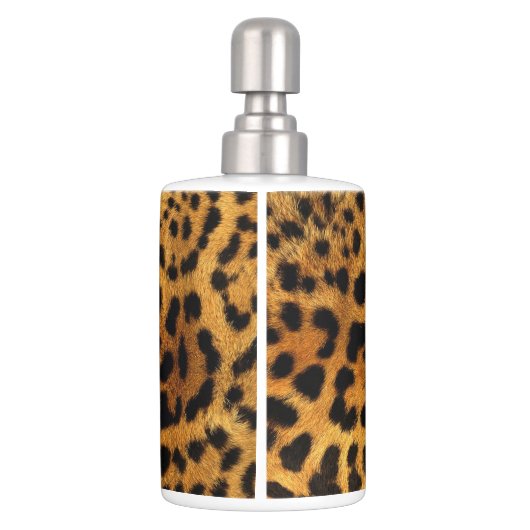 wild Safari animal cheetah girly leopard print Soap Dispenser & Toothbrush Holder (Back)