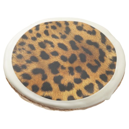 wild Safari animal cheetah girly leopard print Sugar Cookie (Angled)