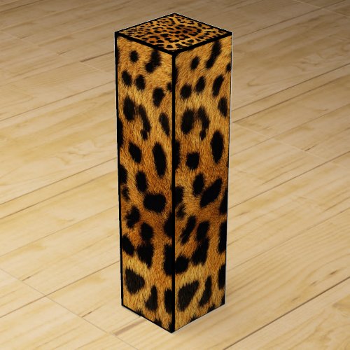 wild Safari animal cheetah girly leopard print Wine Gift Box