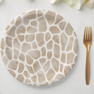 Wild Safari Animal Giraffe Print Paper Plates