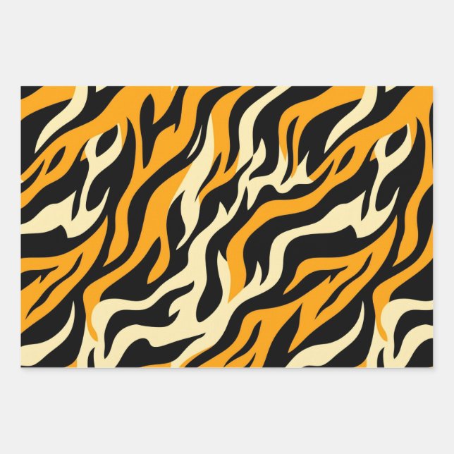Wild Safari Animal Print Wrapping Papers Paper Sheets (Front)