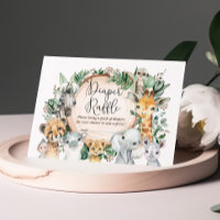 Wild Safari Animals Baby Shower Diaper Raffle