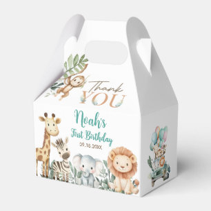 Wild Safari Animals Birthday Party Favor Boxes