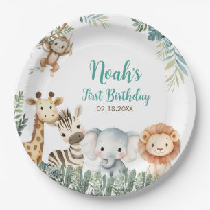 Wild Safari Animals Birthday Party Paper Plates