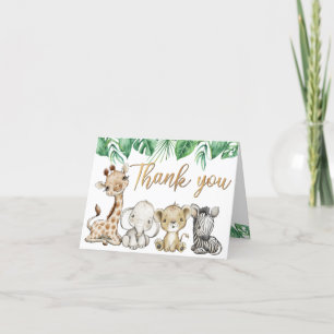 Wild Safari Animals Birthday  Thank You Card