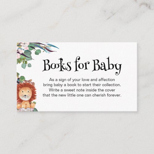 Wild Safari Animals Books for Baby Card