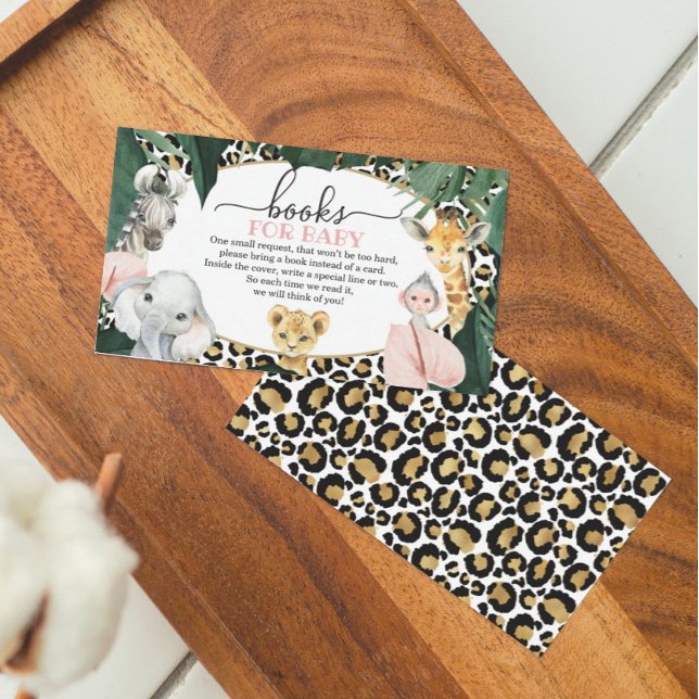 Wild Safari Animals Books for Baby Shower Card (Creator Uploaded)