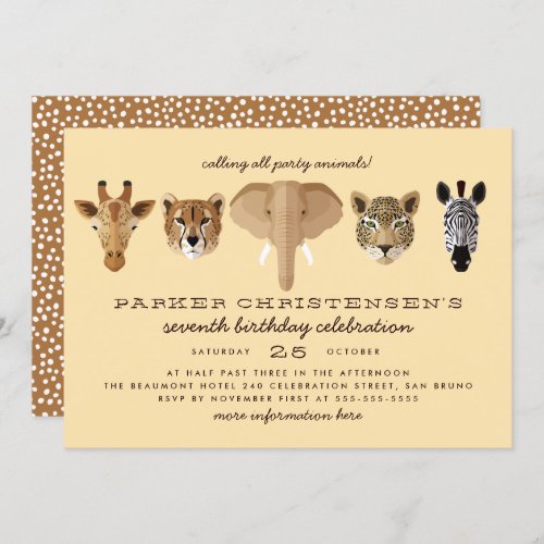 Wild Safari Animals Boys Birthday