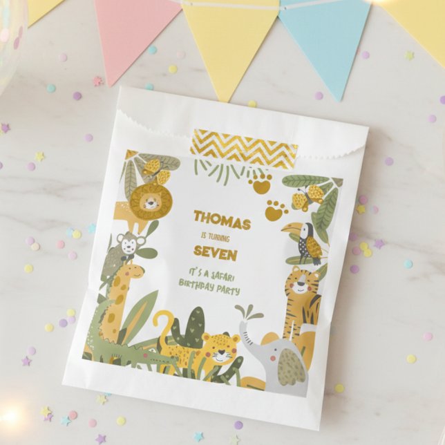 Wild safari animals  kids birthday favor bag (Creator Uploaded)