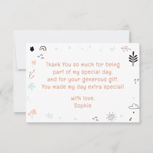 Wild safari animals kids birthday thank you card (Front)