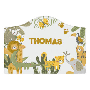 Wild safari animals kids  door sign