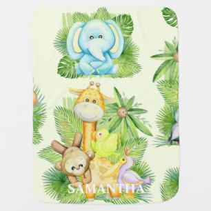 Wild Safari Animals Nursery Baby Blanket