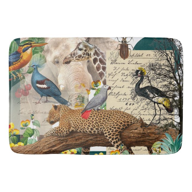 Wild Safari Animals Placemat Bath Mat (Front)