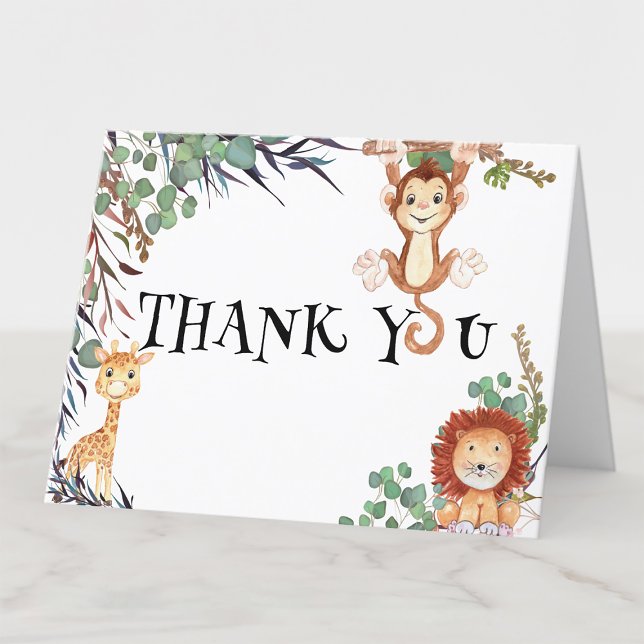 Wild Safari Animals Thank You Card (Creator Uploaded)