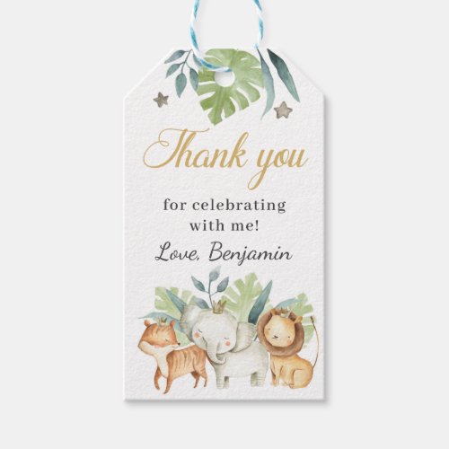 Wild Safari Animals Thank You Gift Tags