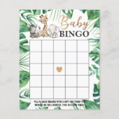 Wild Safari Baby Shower Bingo (Front)