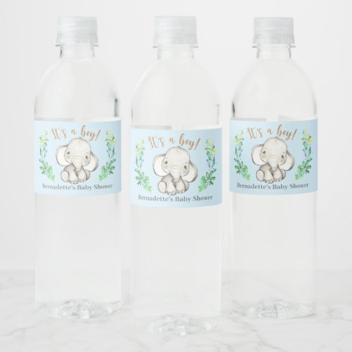 Wild Safari Baby Shower Water Bottle Label