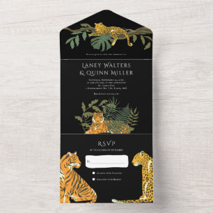 Wild Safari Big Cats Wedding All In One Invitation