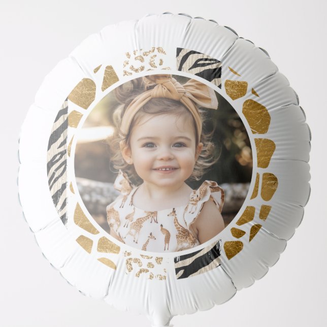 Wild safari Birthday child photo Balloon (Front)
