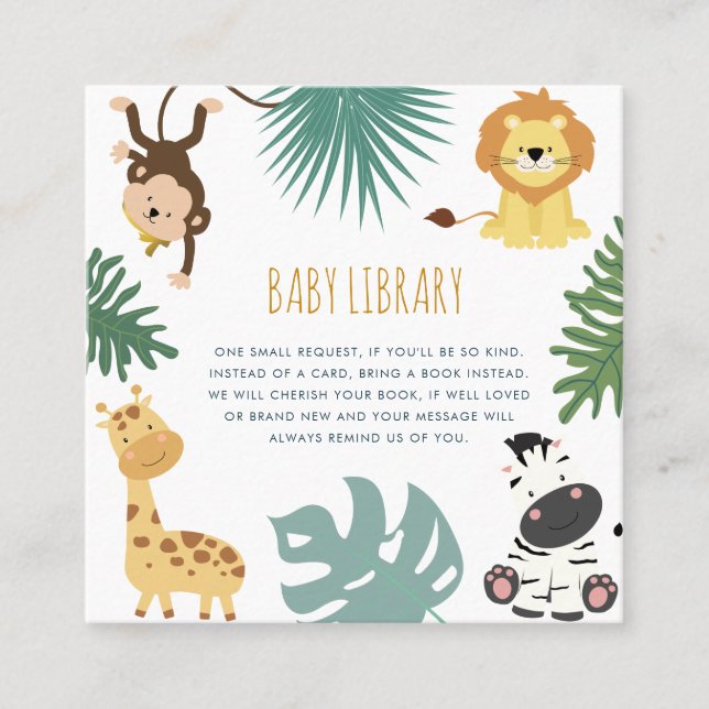 Wild safari books for baby card (Front)