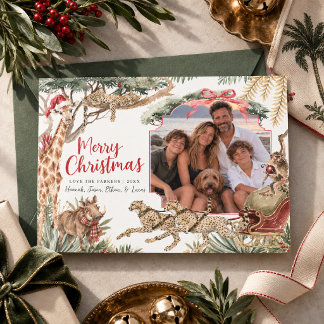 Wild Safari Christmas Family Photo Holiday Card