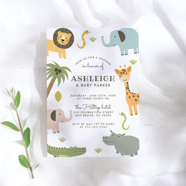 Wild Safari Cute Baby Shower Invitation (Creator Uploaded)