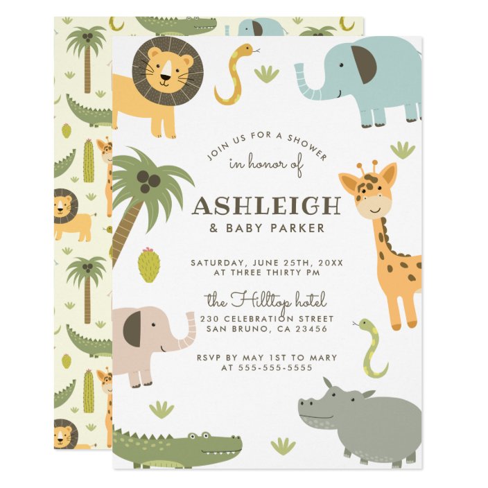 zazzle safari baby shower invitations