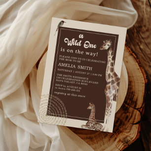Wild Safari Giraffe Jungle Baby Shower Invitation