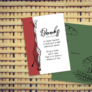 Wild Safari Giraffe Rust Red Books For Baby Enclosure Card