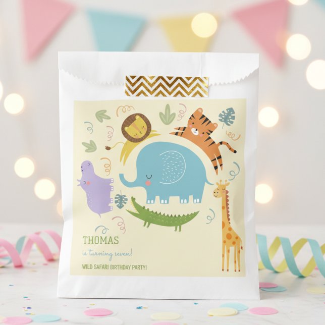 Wild safari kids birthday favor bag (Creator Uploaded)
