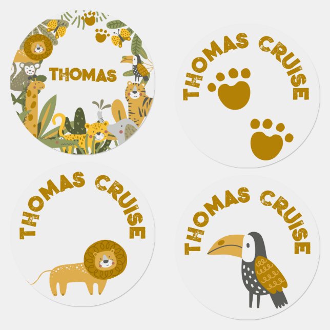 Wild safari kids clothing label (Group)
