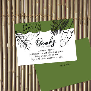 Wild Safari Leave Army Green Books For Baby Enclosure Card