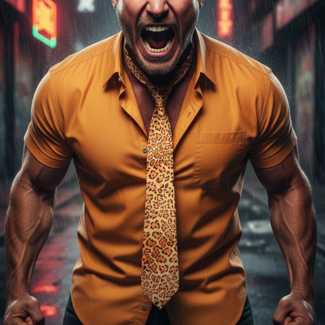 Wild Safari leopard Print Neck Tie (Creator Uploaded)