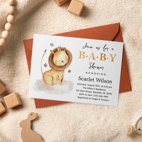 Wild Safari Lion King Baby Sho Invitation Postcard