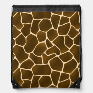 Wild Safari Natural Giraffe Print Drawstring Bag