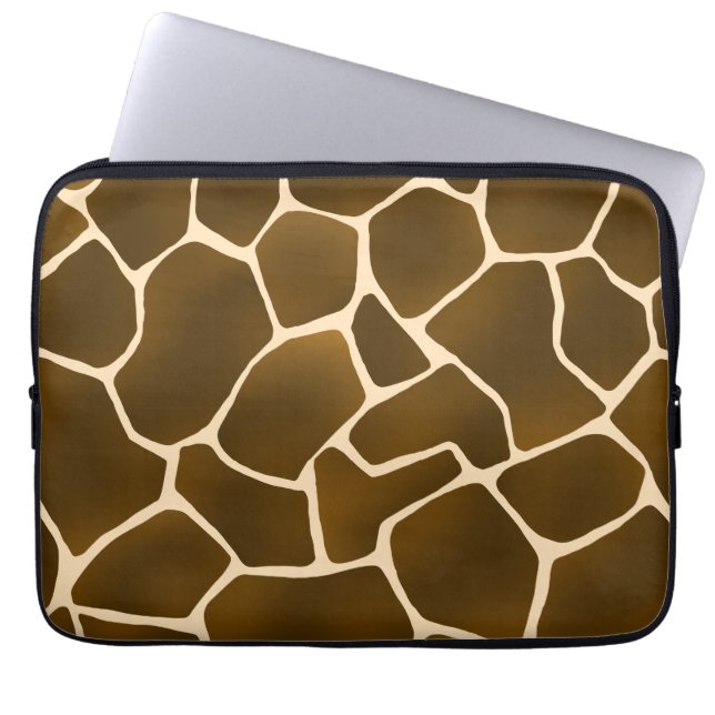 Wild Safari Natural Giraffe Print Laptop Sleeve (Front)