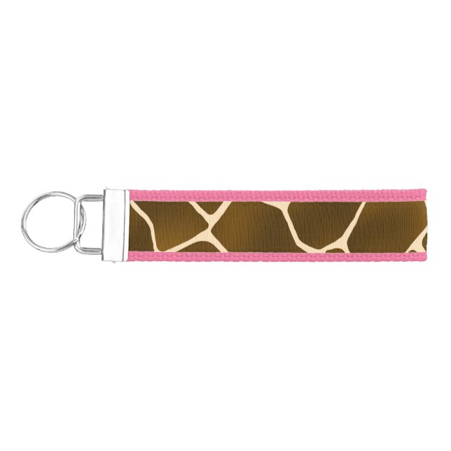 Wild Safari Natural Giraffe Print Wrist Keychain (Keys on Left)