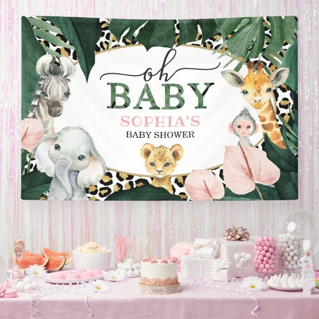 Wild Safari Oh Baby Shower Banner (Party)