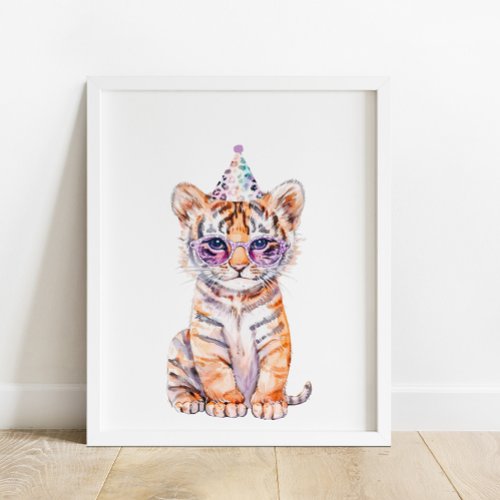 Wild Safari Party Tiger Animals Birthday Poster