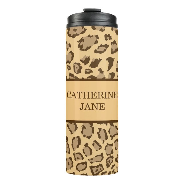 Wild Safari Paw Print Customizable Thermal Tumbler (Front)