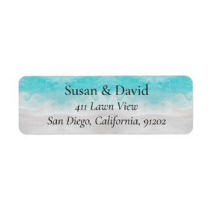 Wild Sea Watercolor Front Ocean Address Label